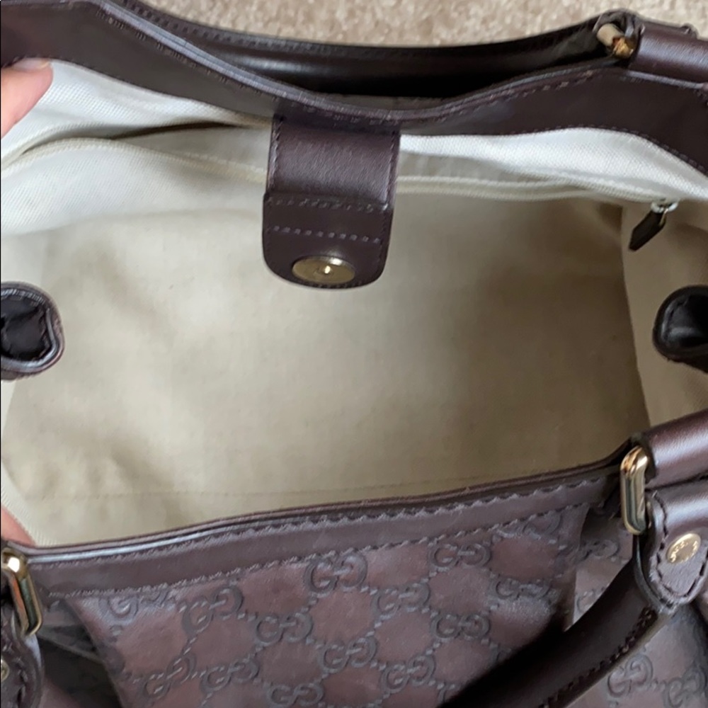 Gucci Dark Brown Logo Shoulder Bag - Picture 4 of 12